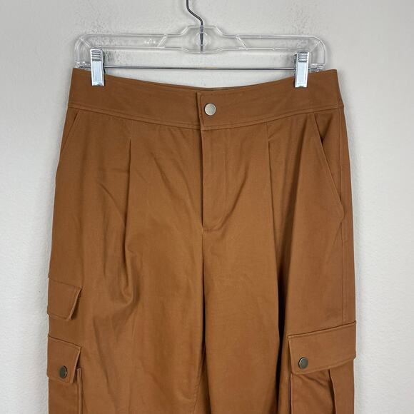 Alice + Olivia Brown Faux Suede Cargo Pants 10 - Picture 2 of 8